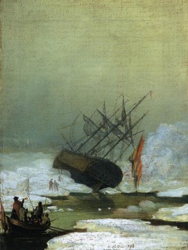 Naufragio junto al mar Barco romántico Caspar David Friedrich Pinturas al óleo